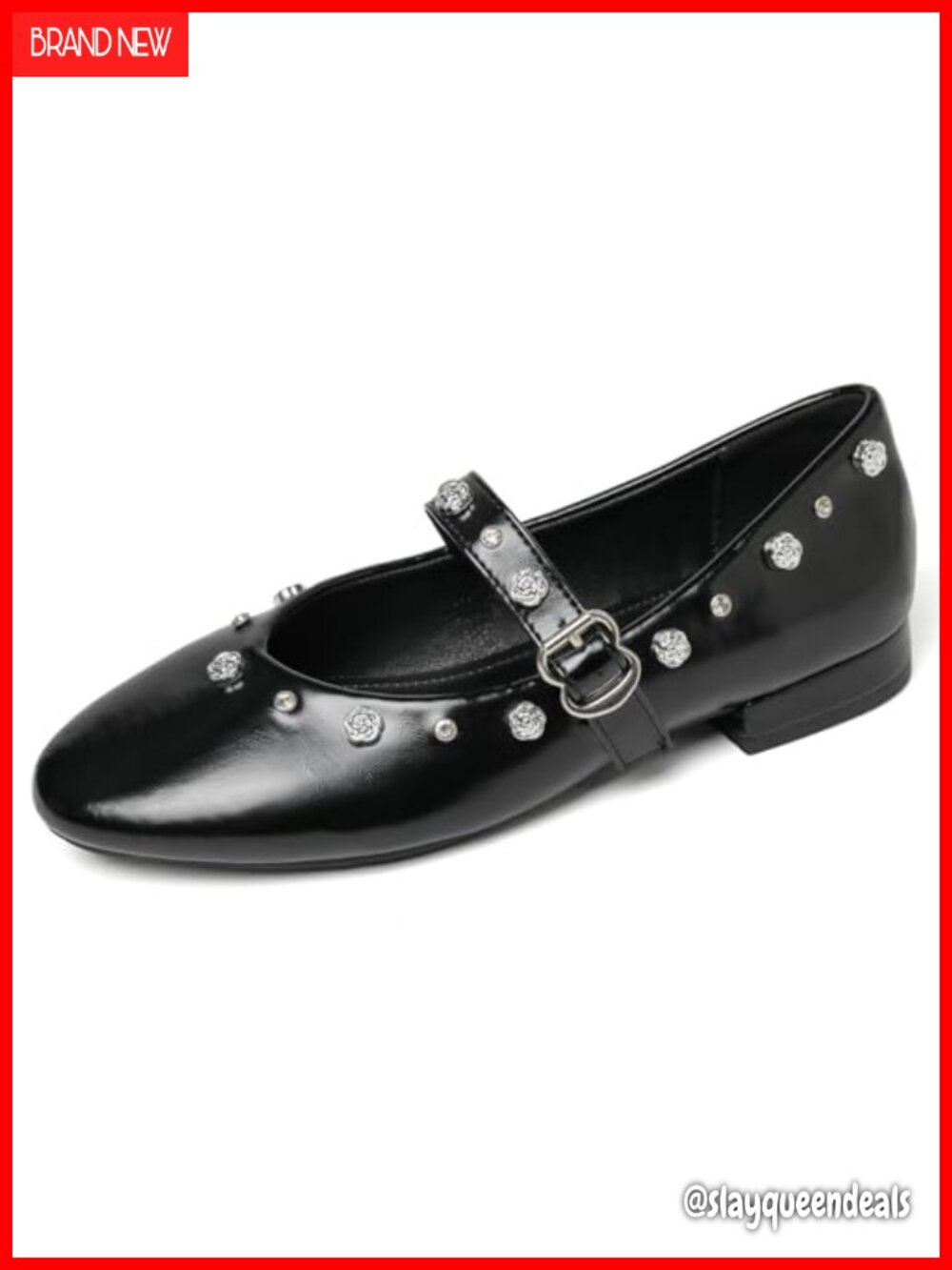 Rhinestone Ankle Strap Ballet Flats - Comfort Dress Shoes for Wedding Party